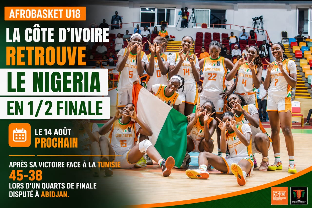 Afrobasket U18 Filles : La Côte d’Ivoire retrouve le Nigeria en ½ final le 14 août prochain